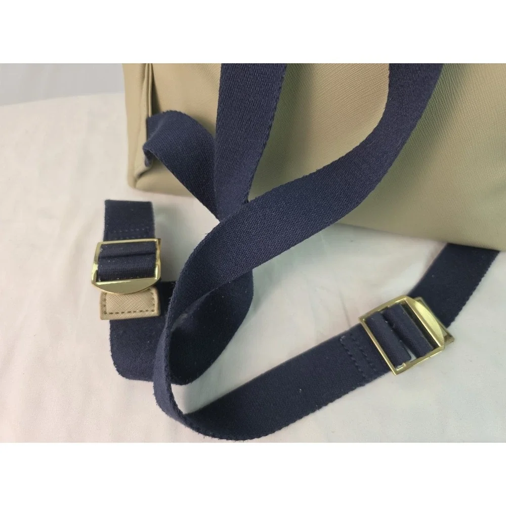 Tommy Hilfiger Cream and Navy Leather Backpack